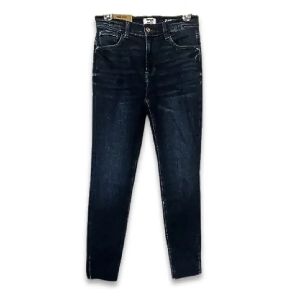 Kensie Jeans High-Rise Skinny Trendy Raw Hem Solid Denim Blue Women's 6/28 NWT